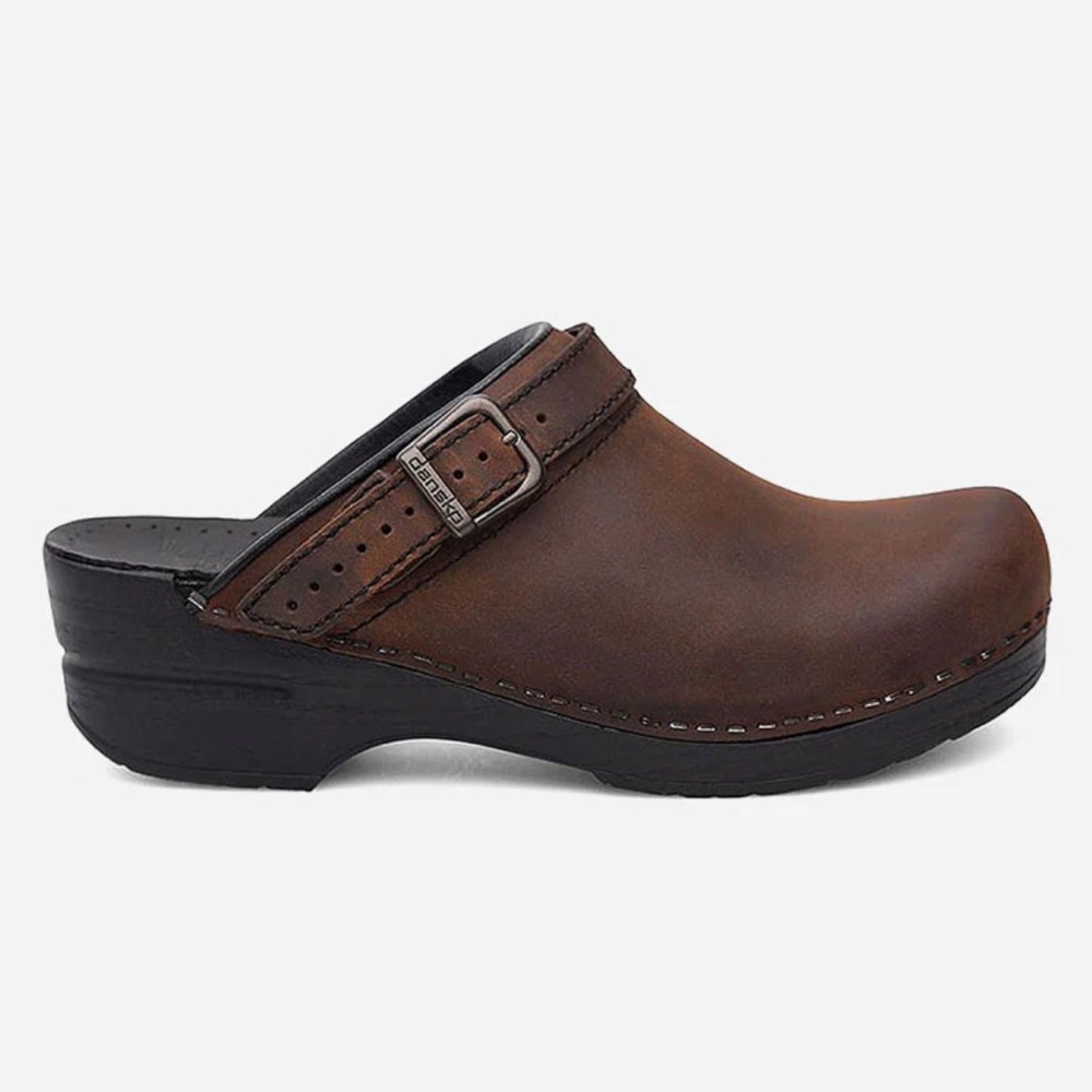 Dansko Ingrid Brown Oiled leather Slip on Clog 40